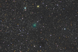 ZIELONA SZPILKA. Kometa C/2017 O1 (ASASSN1) w gwiazdozbiorze Żyrafy.