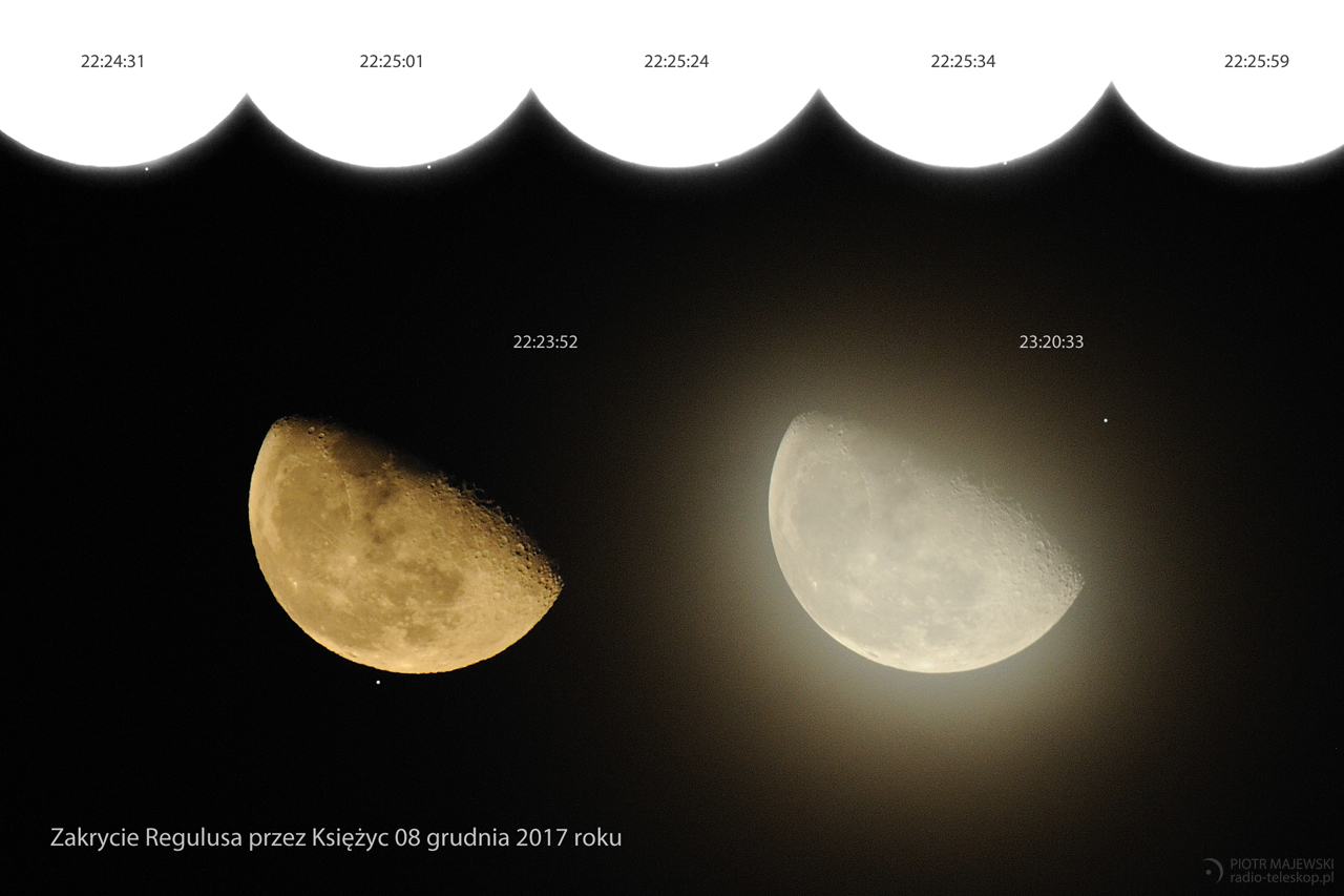 ZABAWA W CHOWANEGO. Zakrycie Regulusa przez Księżyc 8 grudnia 2017 roku.