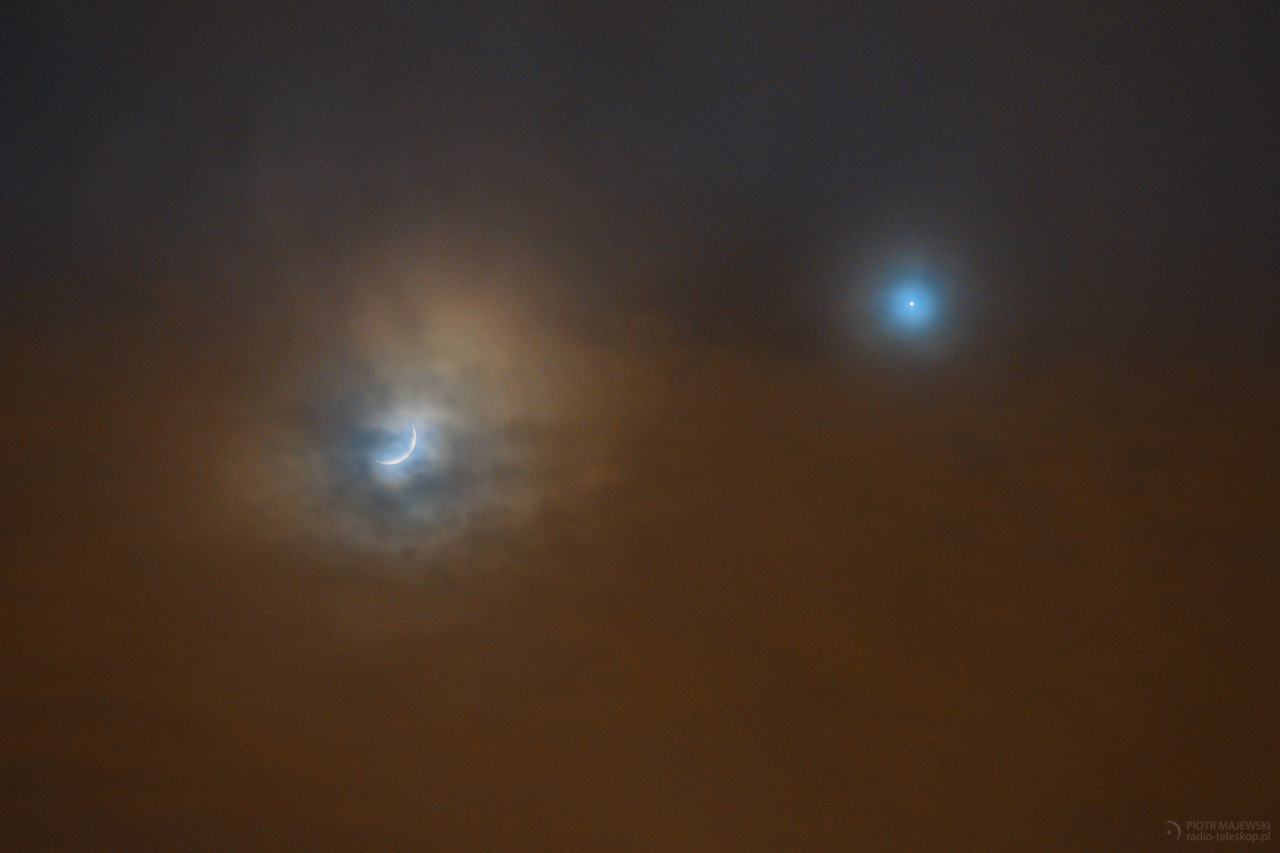 ŹRENICE CHMUR. Księżyc i Wenus 28 stycznia 2020 roku.