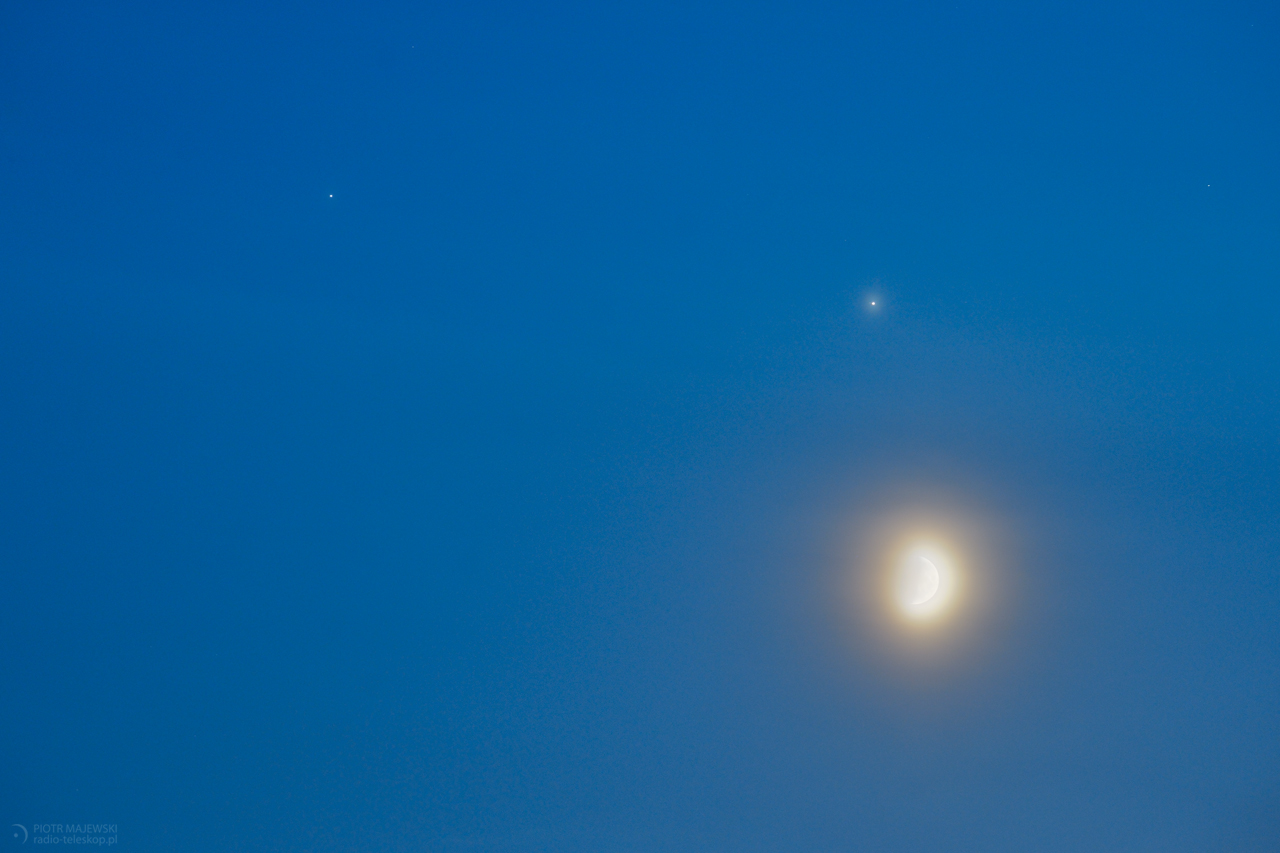 BIG TRIO. Księżyc, Jowisz i Saturn w złączeniu.